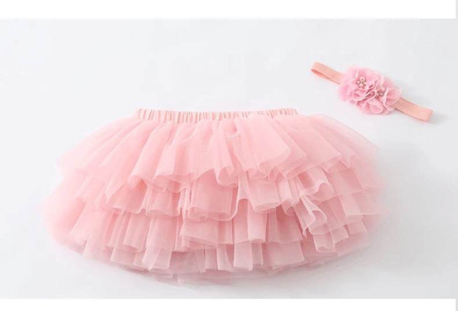 Pink Baby Bloomer Tutu Skirt & Headband | Baby Tutu W Diaper Cover | 0-24M Baby Girl