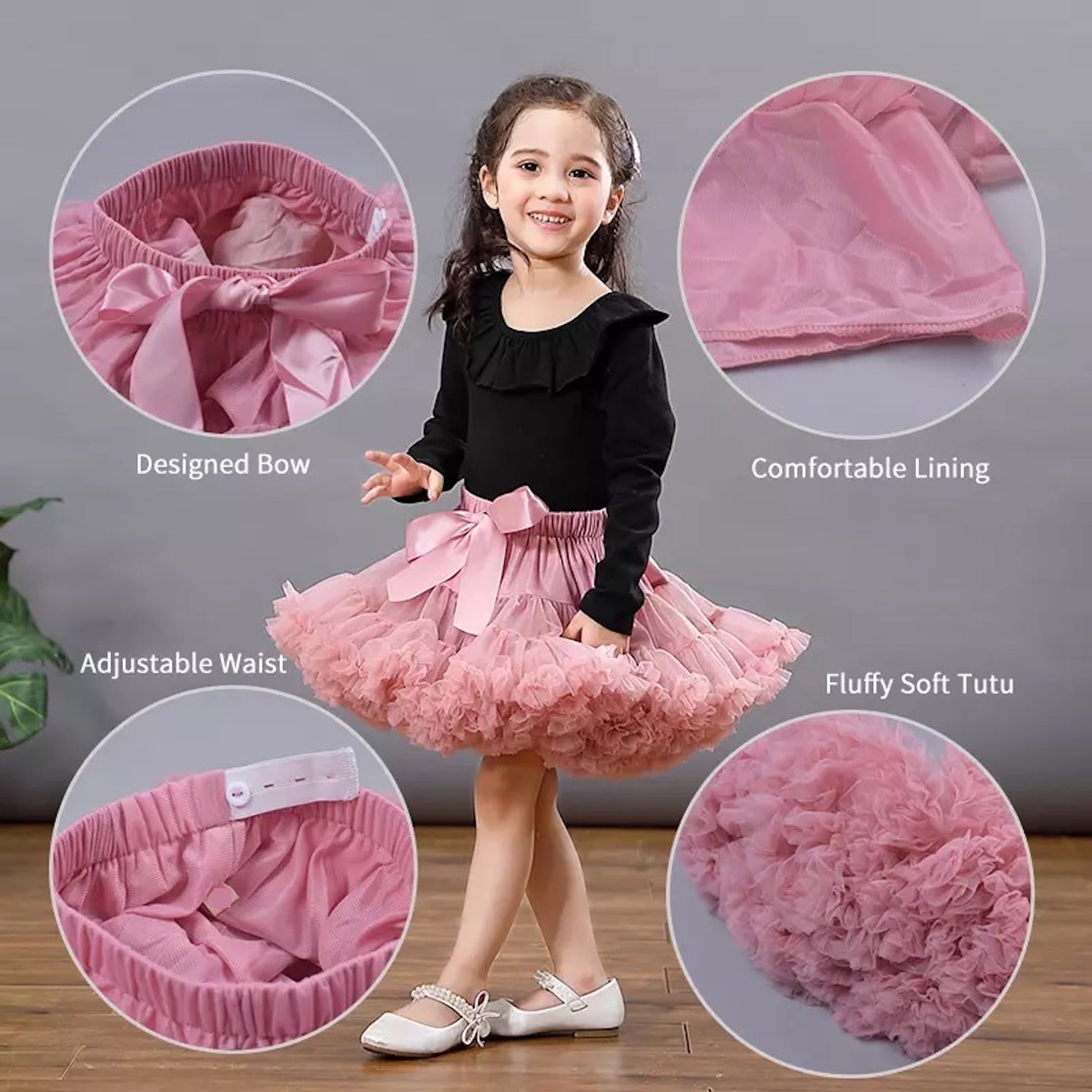 Fluffy Tutu For Girls Pink Chiffon Tutu Skirt Bubble Gum Birthday Tutu Tutu Joli