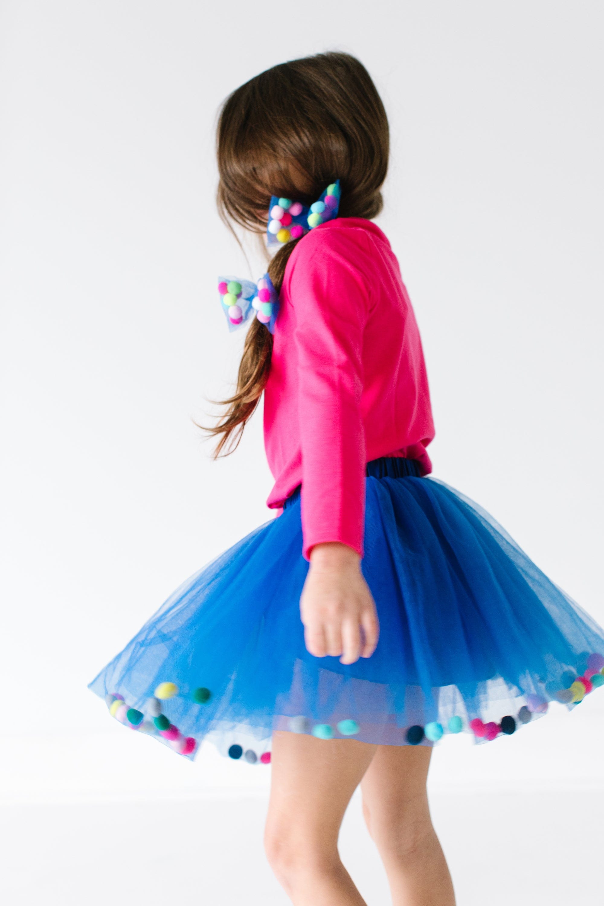Tutu Joli LLC Navy Blue Kids Pom Pom Tutu Bow Hair Tie | baby enRoute Canada 0-2T Tutu Joli LLC Navy Blue Kids Pom Pom Tutu Bow Hair Tie | baby enRoute Canada 0-2T