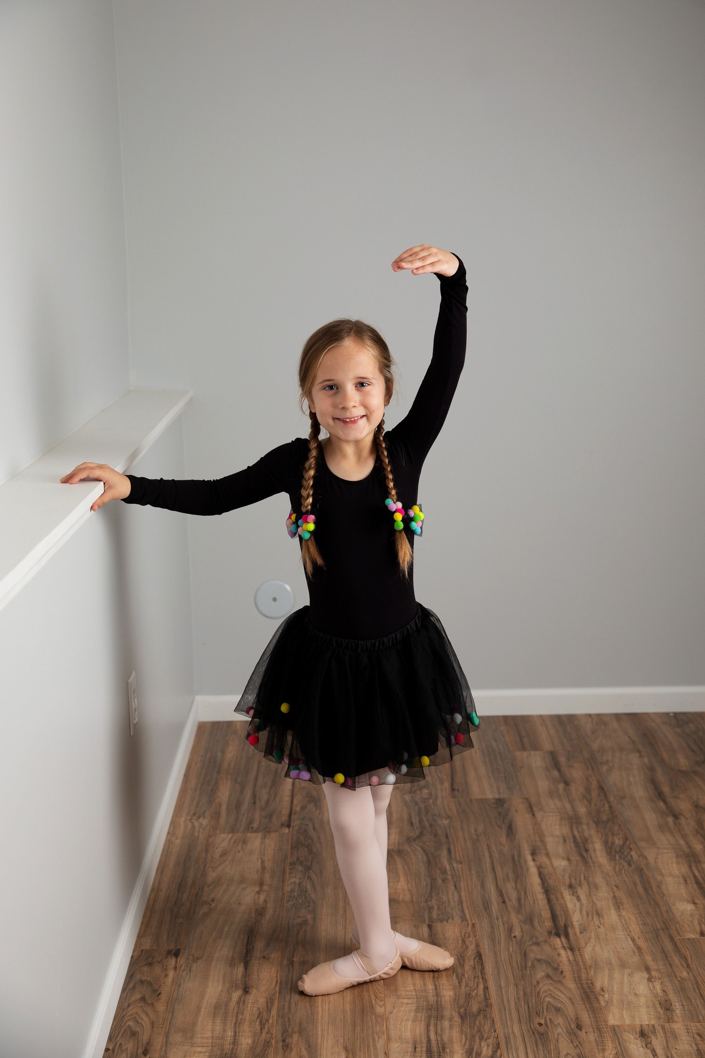 black pom pom tutu skirt for girls by tutu joli