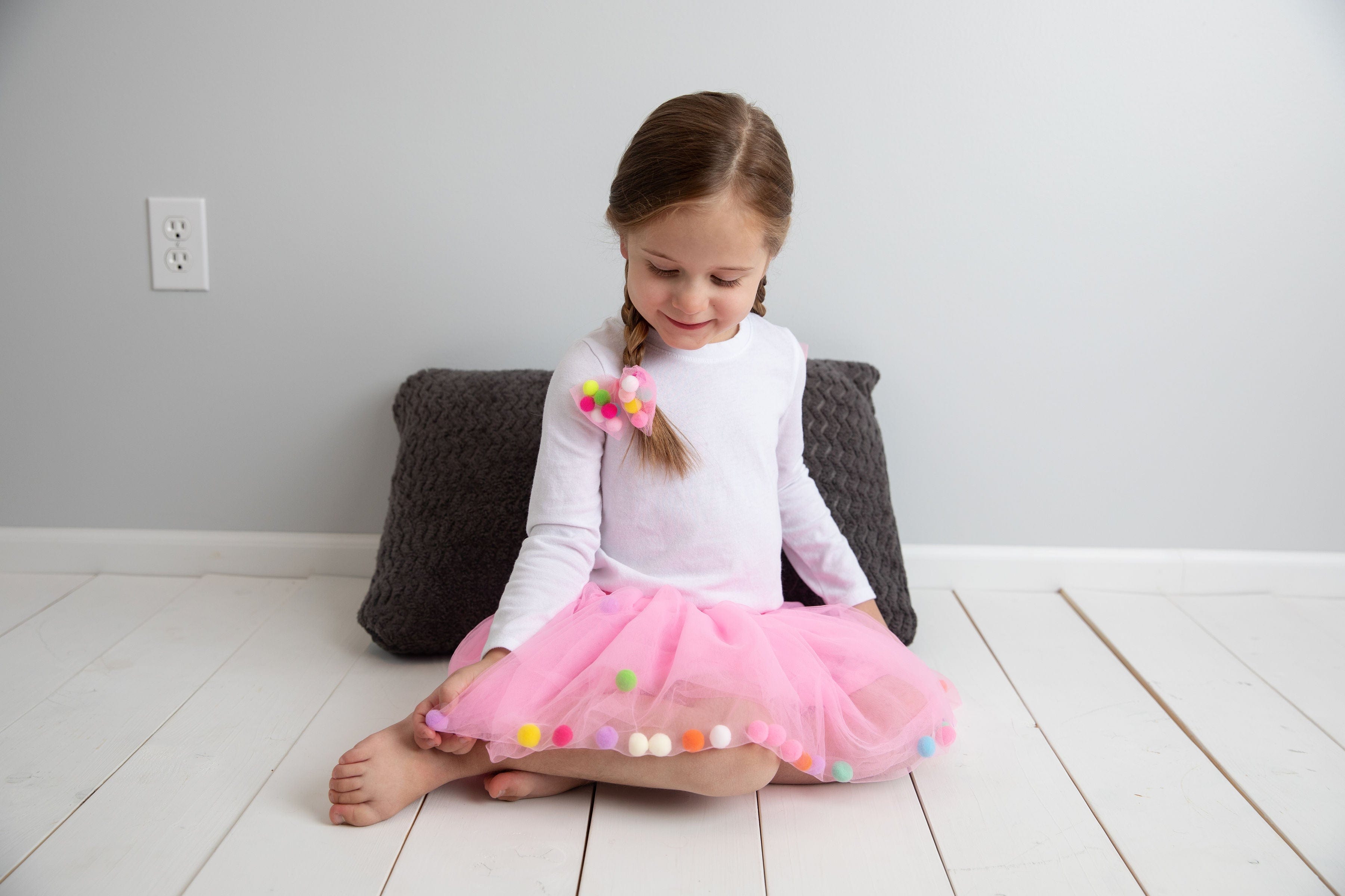 pink pom pom tutu, tutu for girls