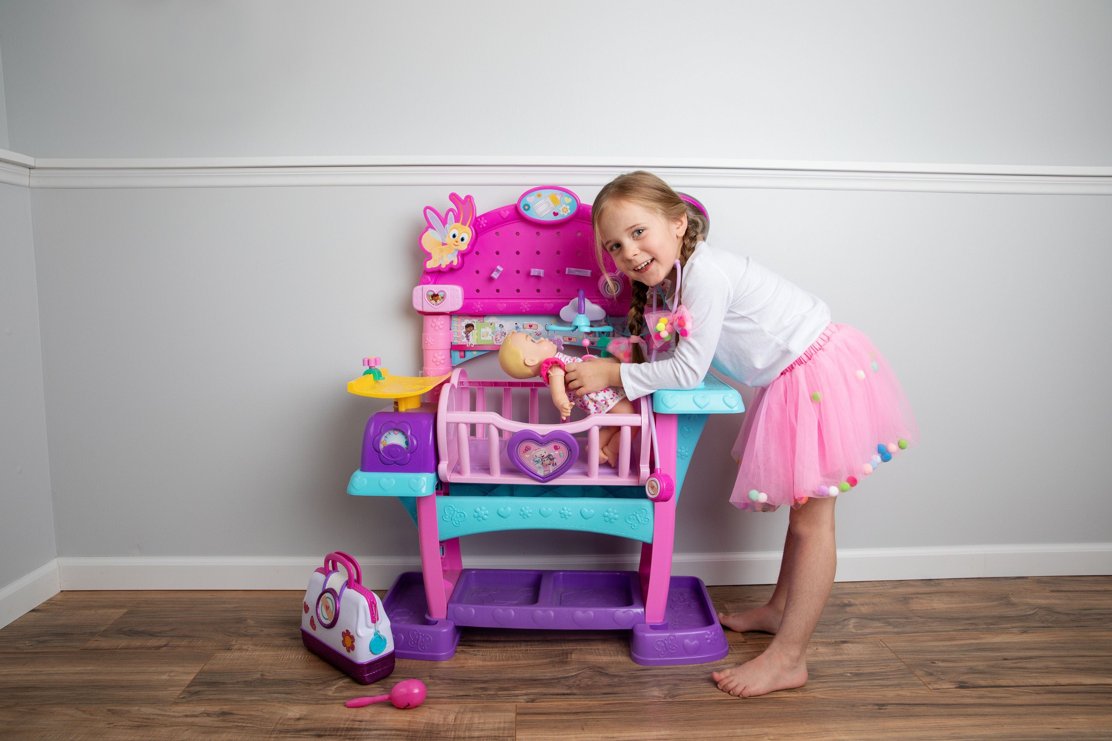 Kids Pom Pom Tutus with Bow Hair Tie | 2Pcs Set