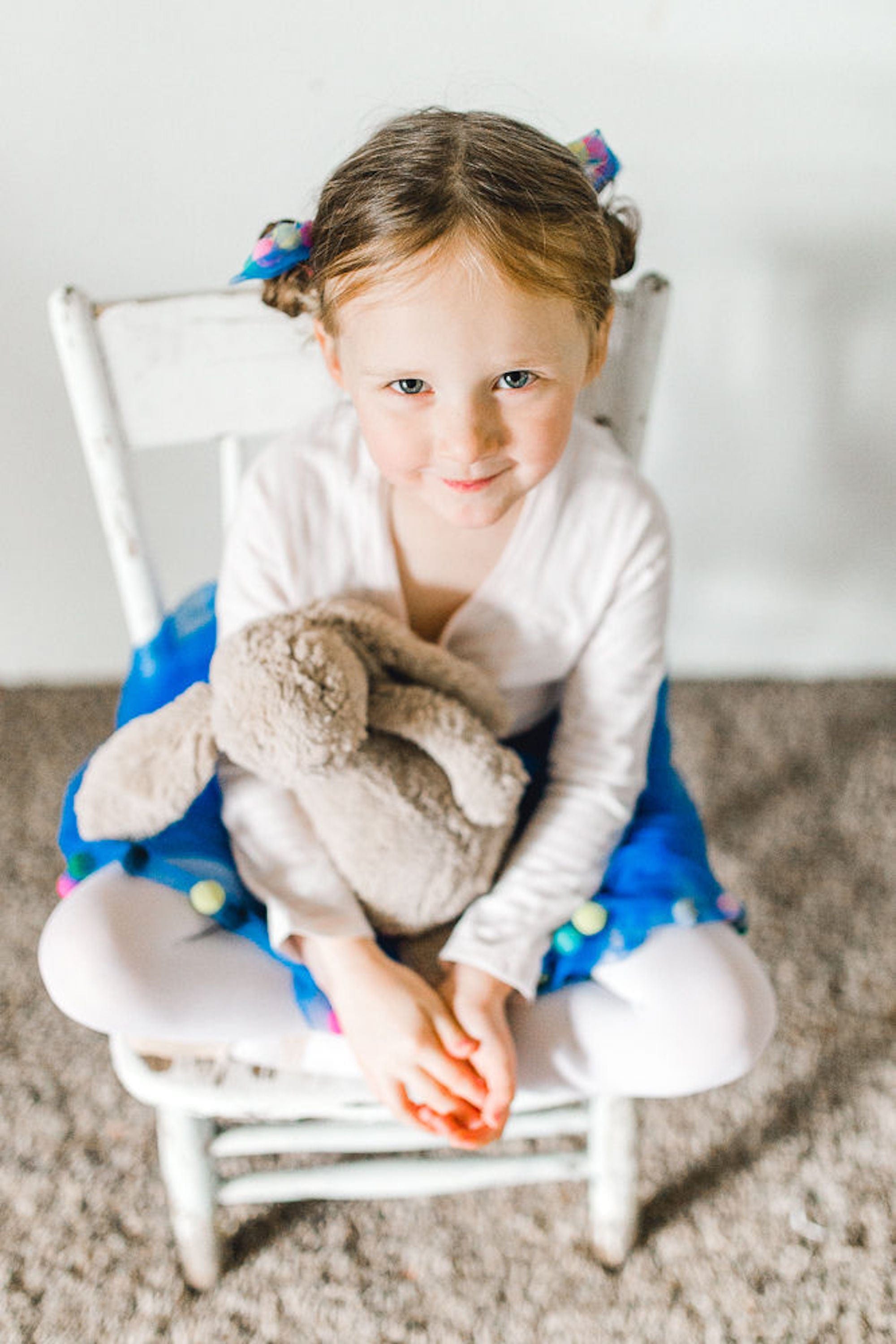 Kids Pom Pom Tutus with Bow Hair Tie | 2Pcs Set