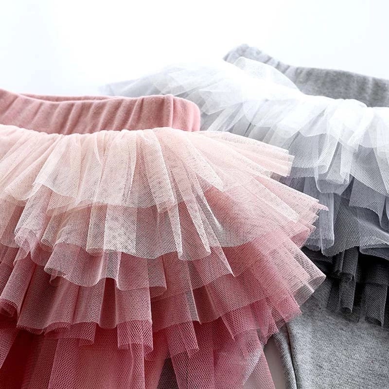Kids Tutu Leggings Pink Tutu Toddler Leggings With Tulle Skirt Gif