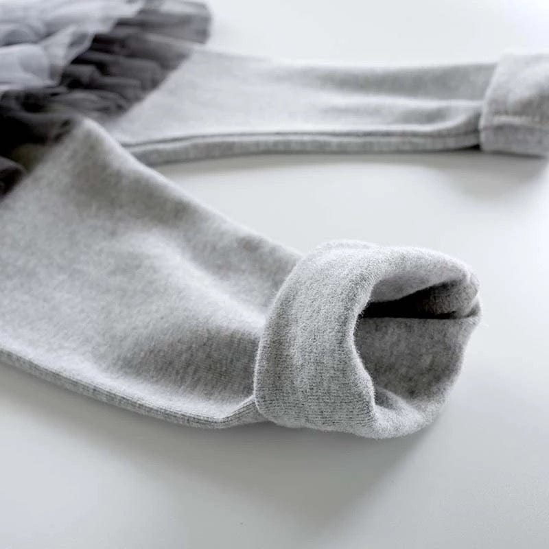 gray thick warm leggings for children by tutu joli