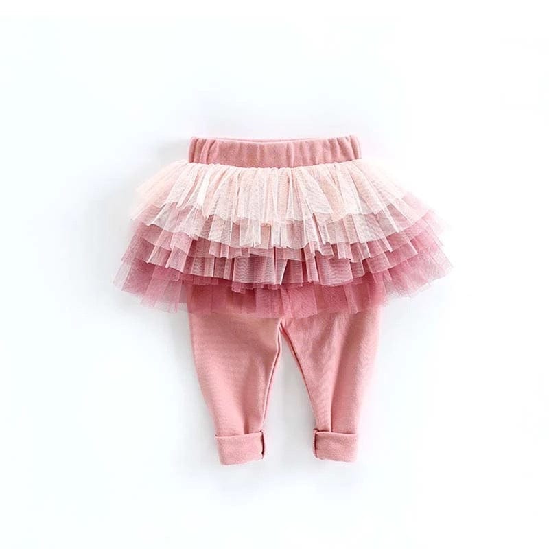 pink children leggings set by tutu joli. tutu leggings, pink leggings for girls, girl tutu leggings, leggings with skirt, skirted pants, skirted leggings