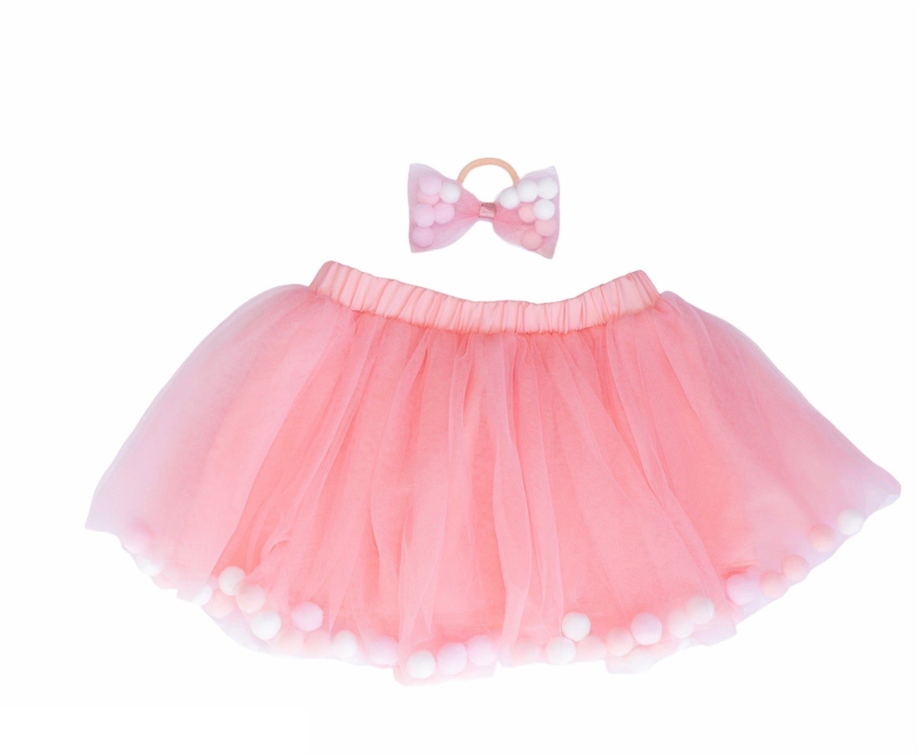 birthday tutu for cakesmash, pom pom hair tie bow for children, tutu joli rose pink tutu skirt, pom pom tutu dusty rose, rose pink pom pom hair bow, pom pom hair accessories, pom pom balls tutu, tootoo, pompoms, rose pink tutu skirt, dusty pink tutu with poms, pompoms, rose pink tootoo for kids, kids ballet tutu skirt in white pink, baby ballet tutu skirt in dusty rose pink, tutu set 2 pieces, 2pc pom pom tutu and headband, pom pom tutu and hair tie, kids must haves, peach tutu