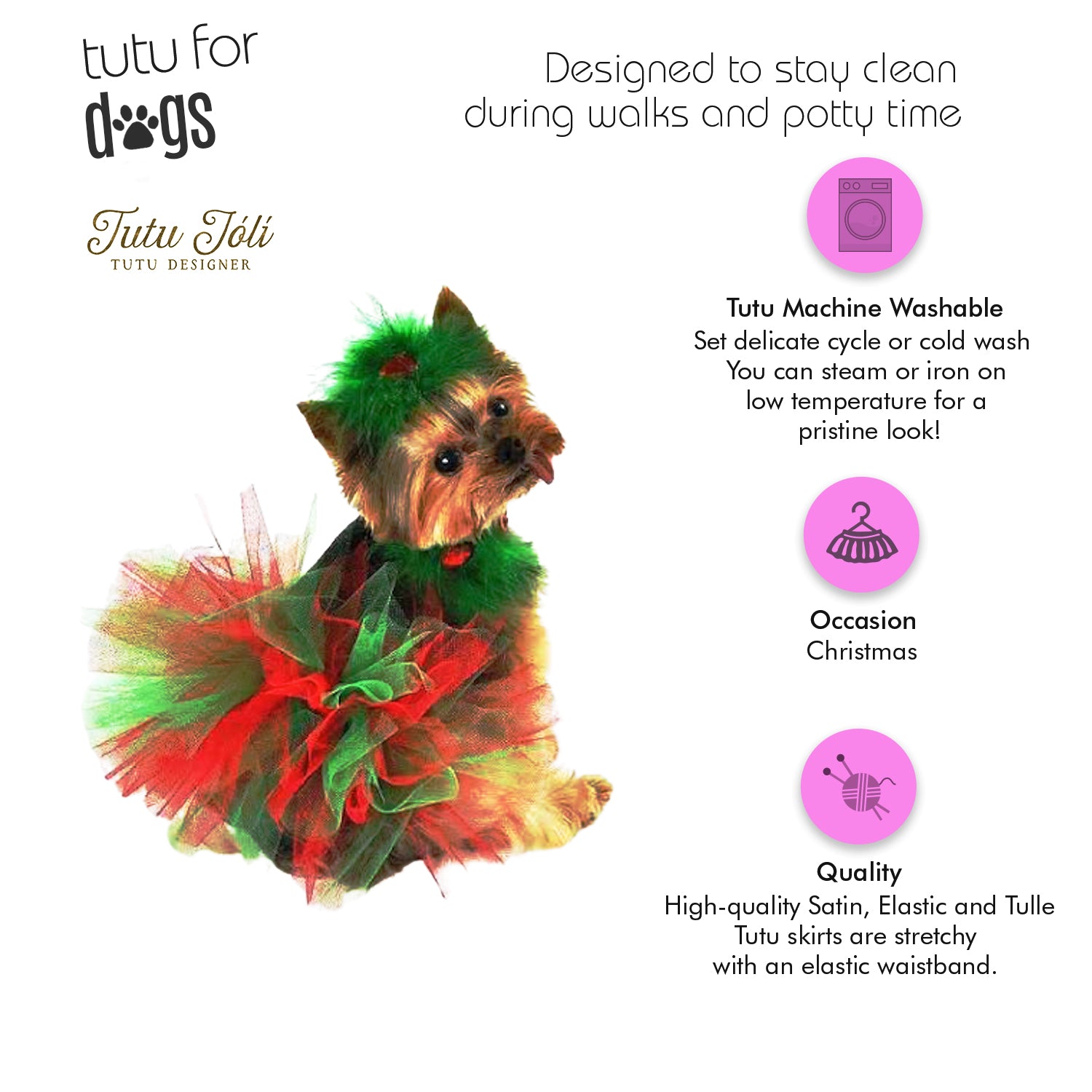 Red and Green Christmas Dog Tutu Skirt (XL) Red/Green Red and Green Christmas Dog Tutu Skirt (XL) Red/Green