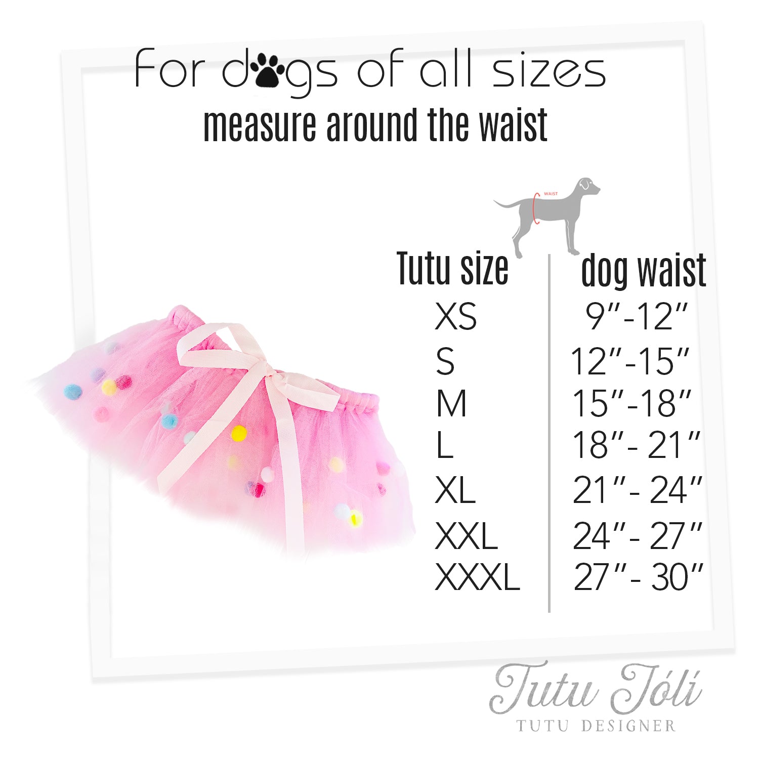 Pink Pom Pom Dog Tutu Skirt | XS-XXXL