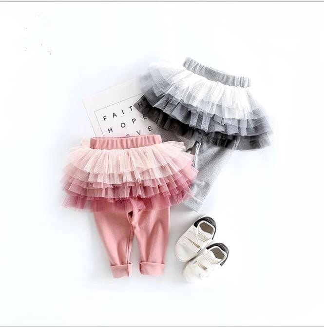pink and gray tutu leggings set in one piece for kids of all ages by tutu joli
