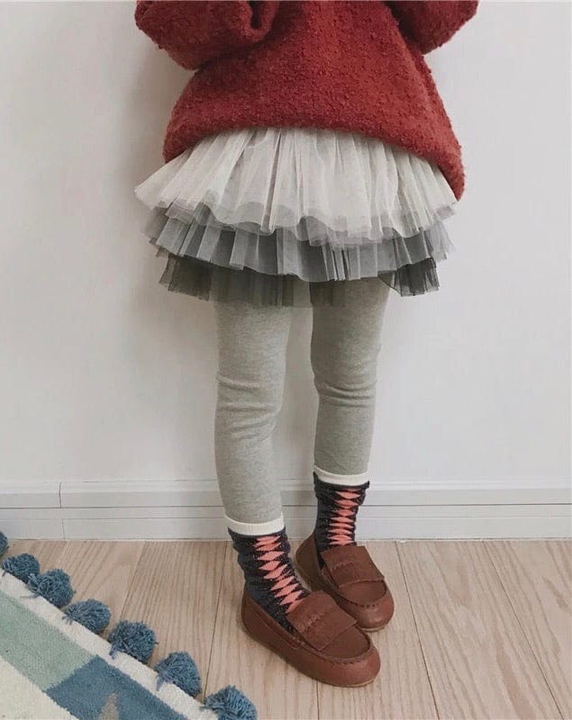 gray leggings for kids with tutu by tutu joli